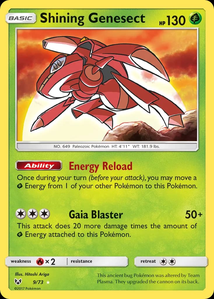 Shining Genesect card front, Shining Legends 9/73