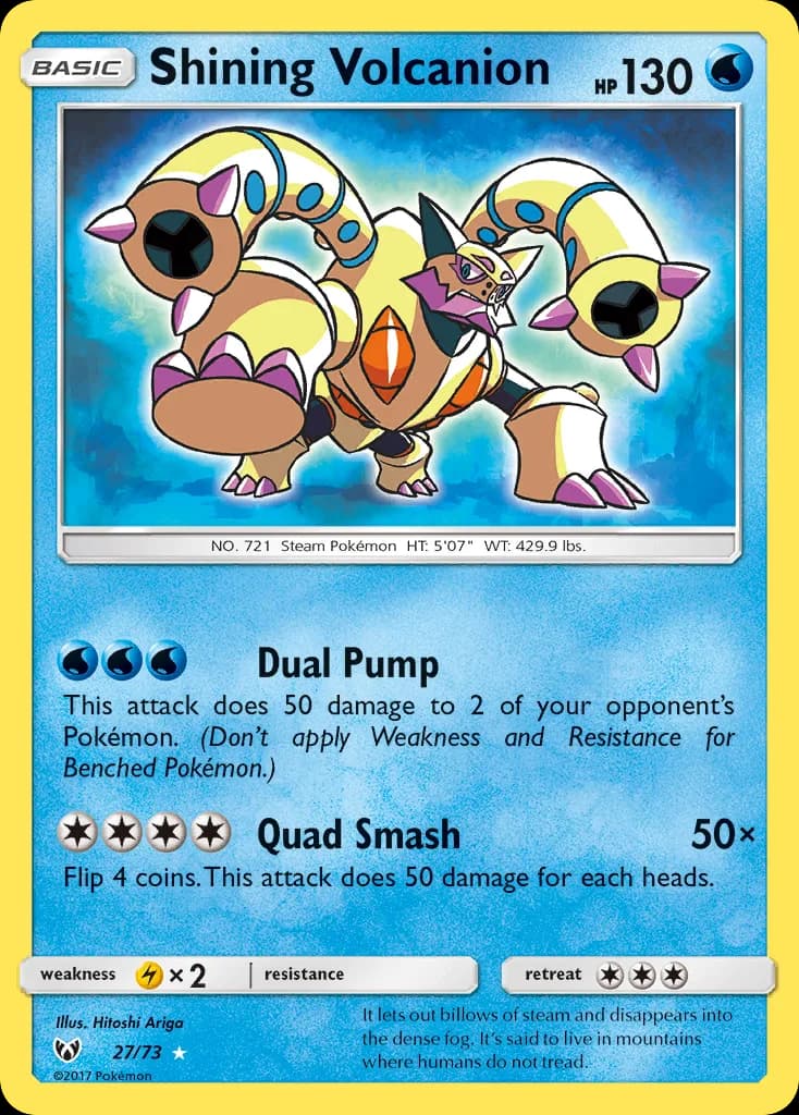 Shining Legends Shining Volcanion card front, 27/73