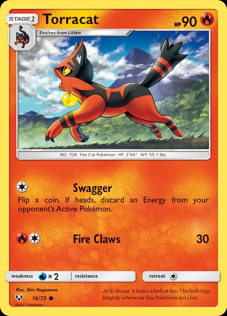 Shining Legends Torracat card front, 16/73