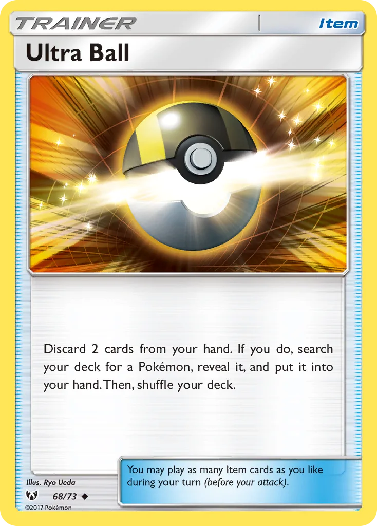 Shining Legends Ultra Ball card front, 68/73