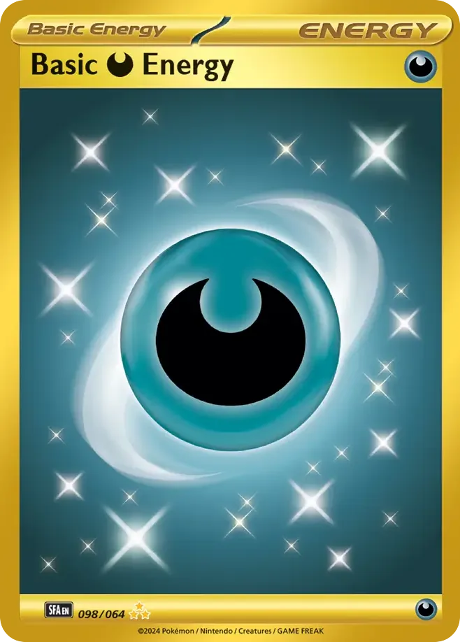 Shrouded Fable Basic Darkness Energy card front, 98/64