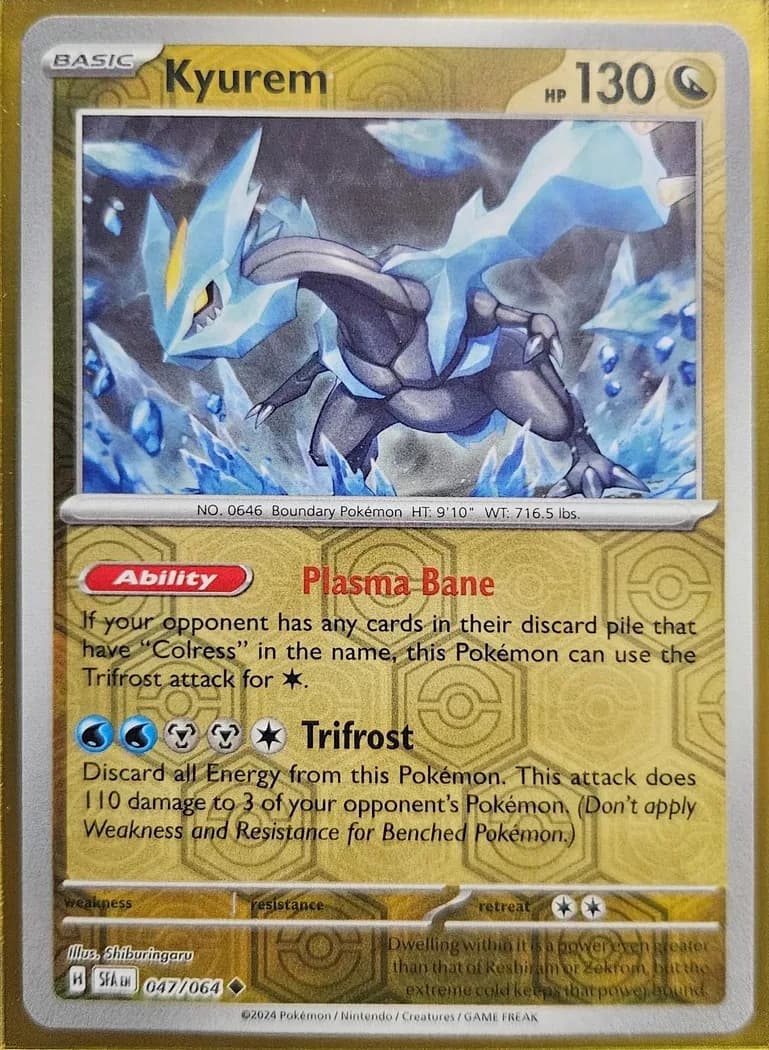 Kyurem reverse holo card front, Shrouded Fable 47/64
