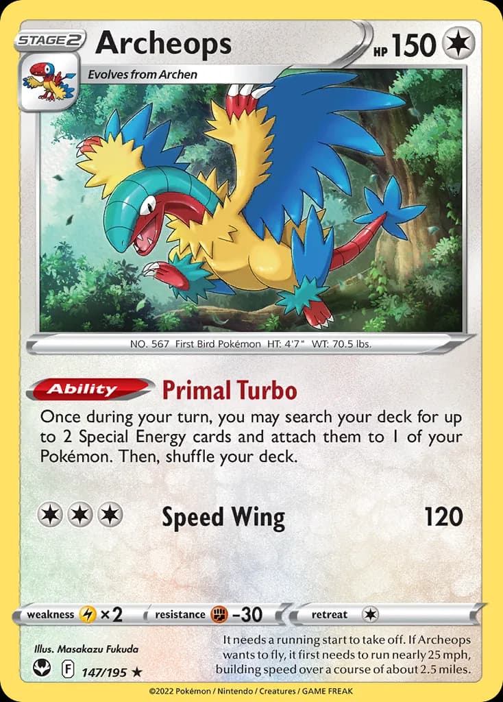 Silver Tempest Archeops card front, 147/195