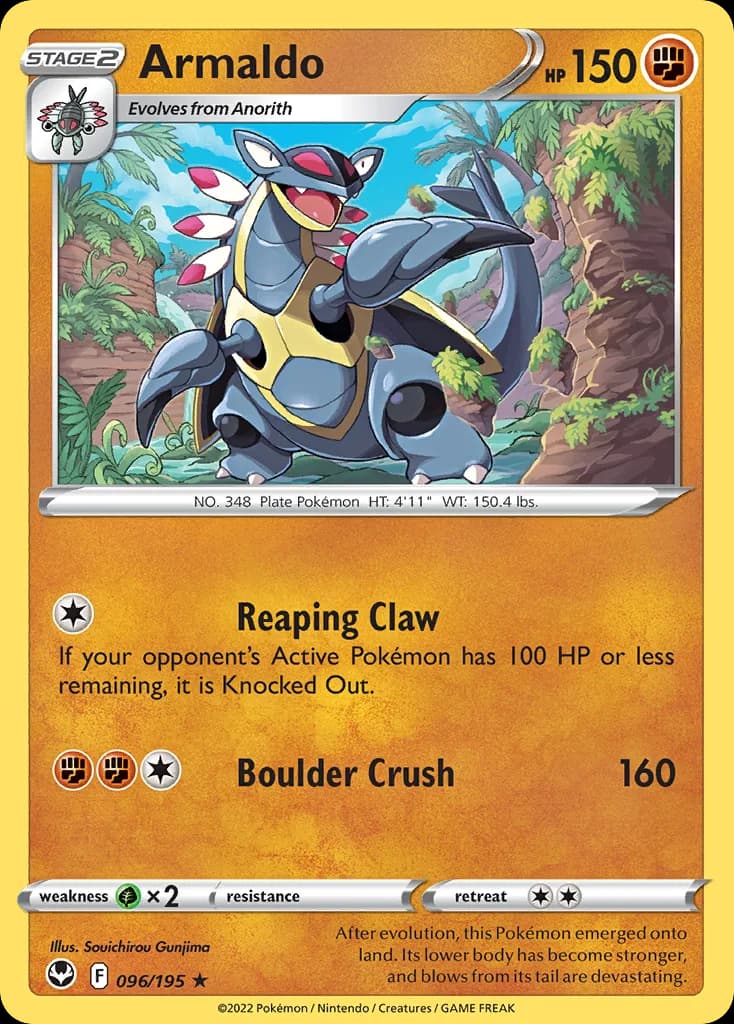 Silver Tempest Armaldo card front, 96/195