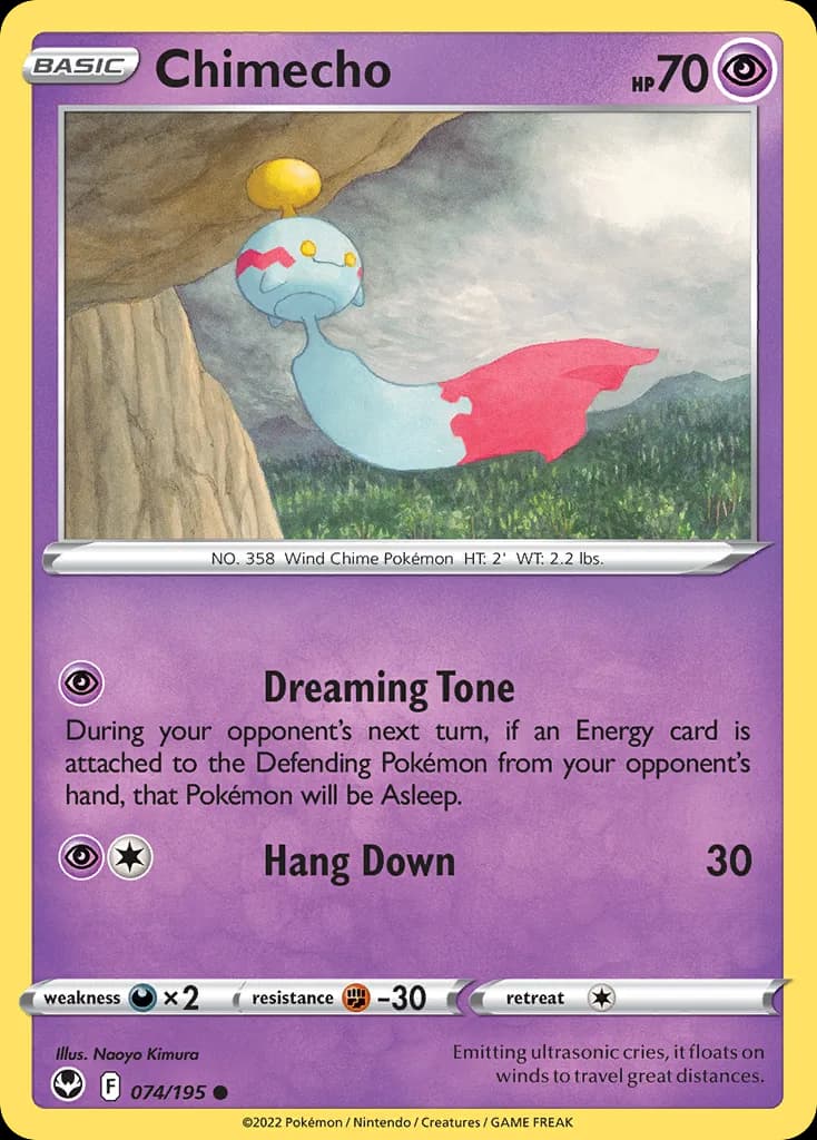 Silver Tempest Chimecho card front, 74/195