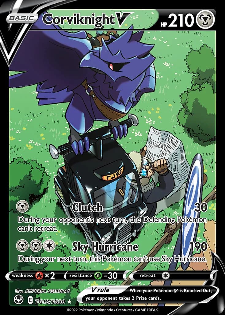 Corviknight V card front, Silver Tempest TG18/TG30