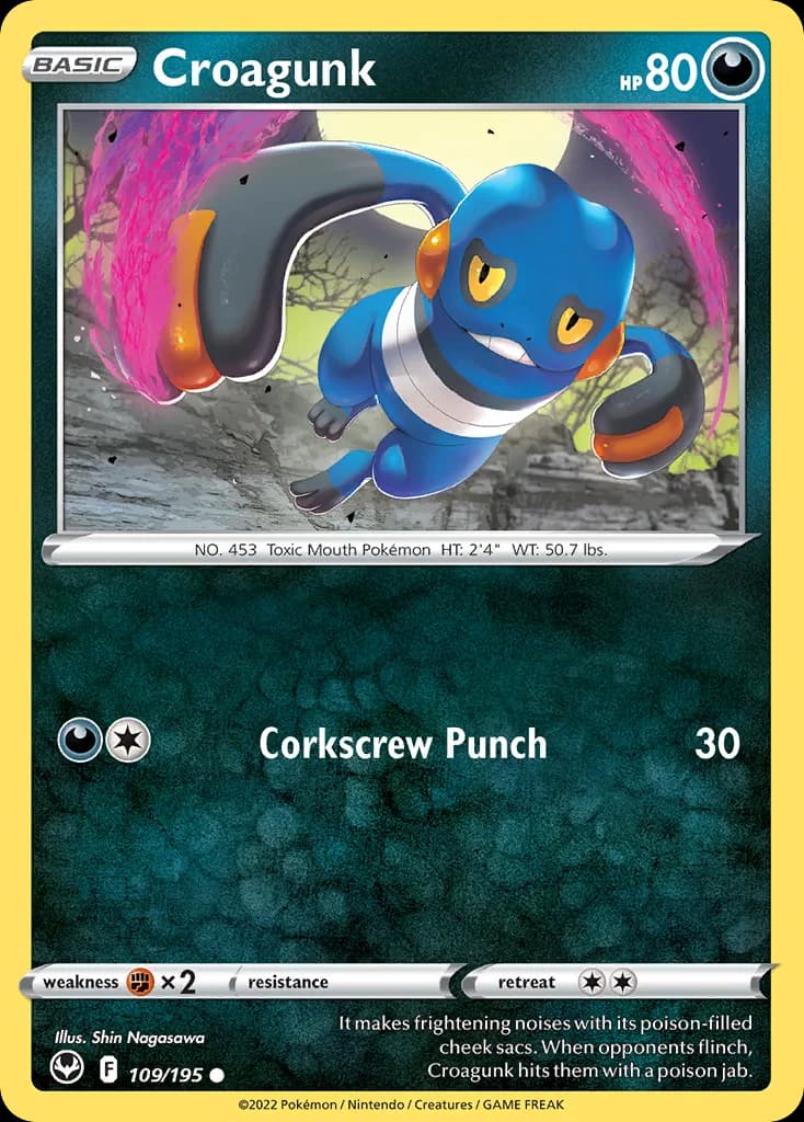 Silver Tempest Croagunk card front, 109/195