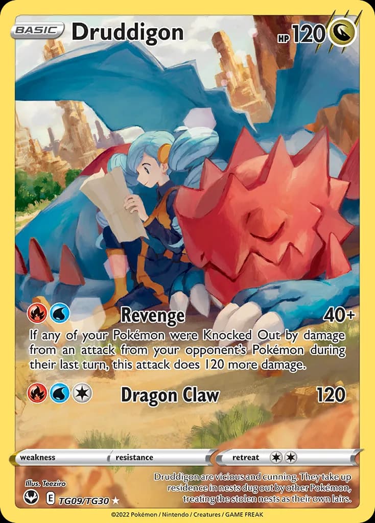 Silver Tempest Druddigon card front, TG09/TG30