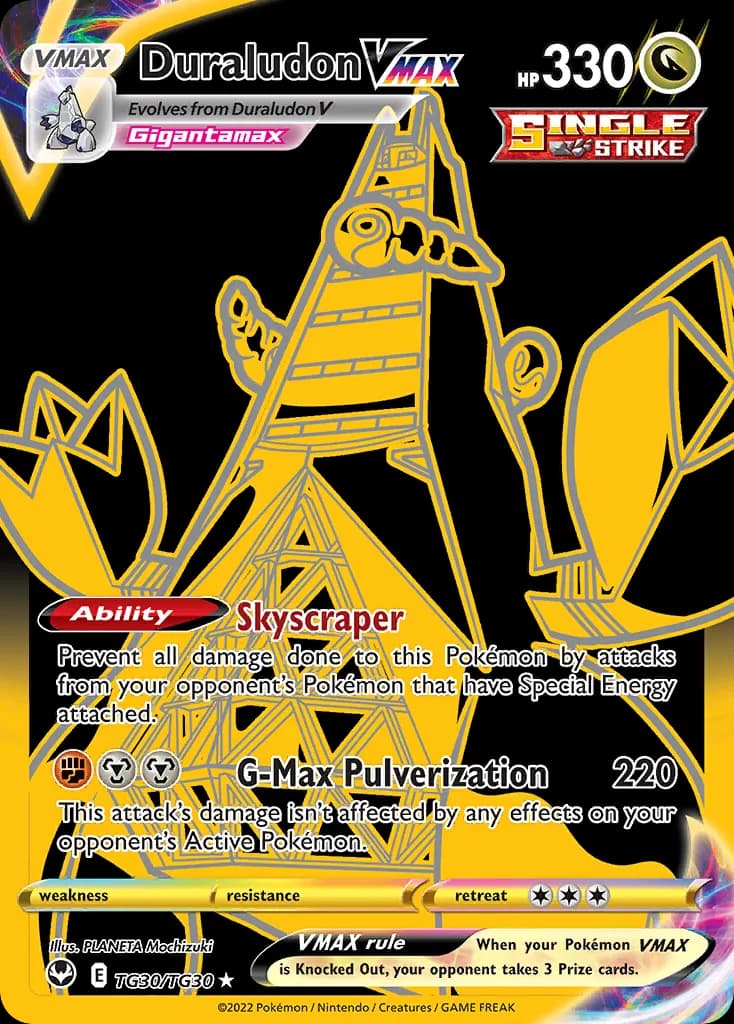 Silver Tempest Duraludon VMAX card front, TG30/TG30