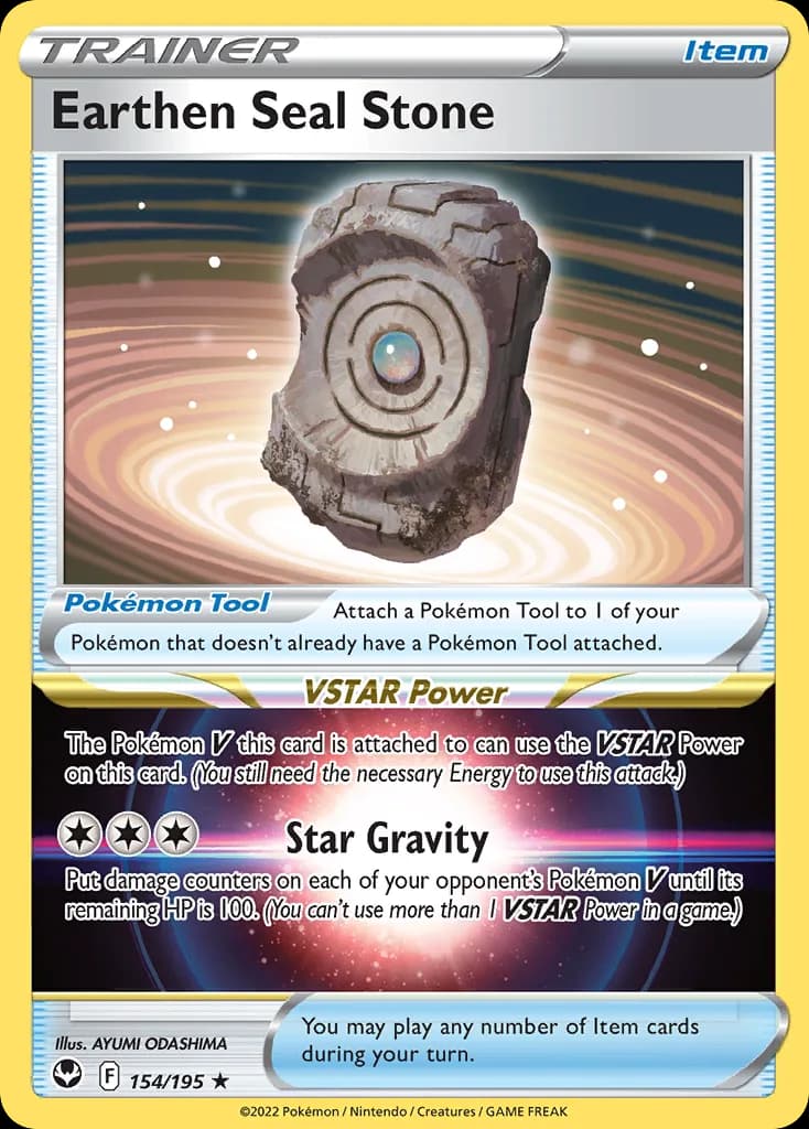 Silver Tempest Earthen Seal Stone card front, 154/195