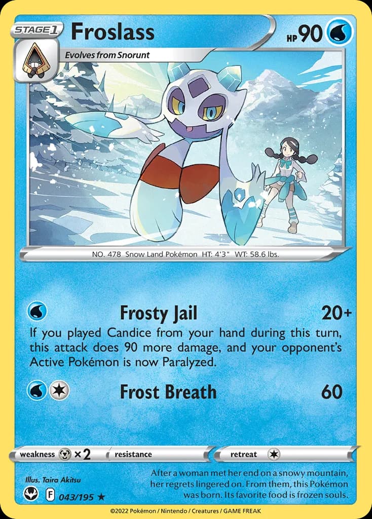 Silver Tempest Froslass card front, 43/195