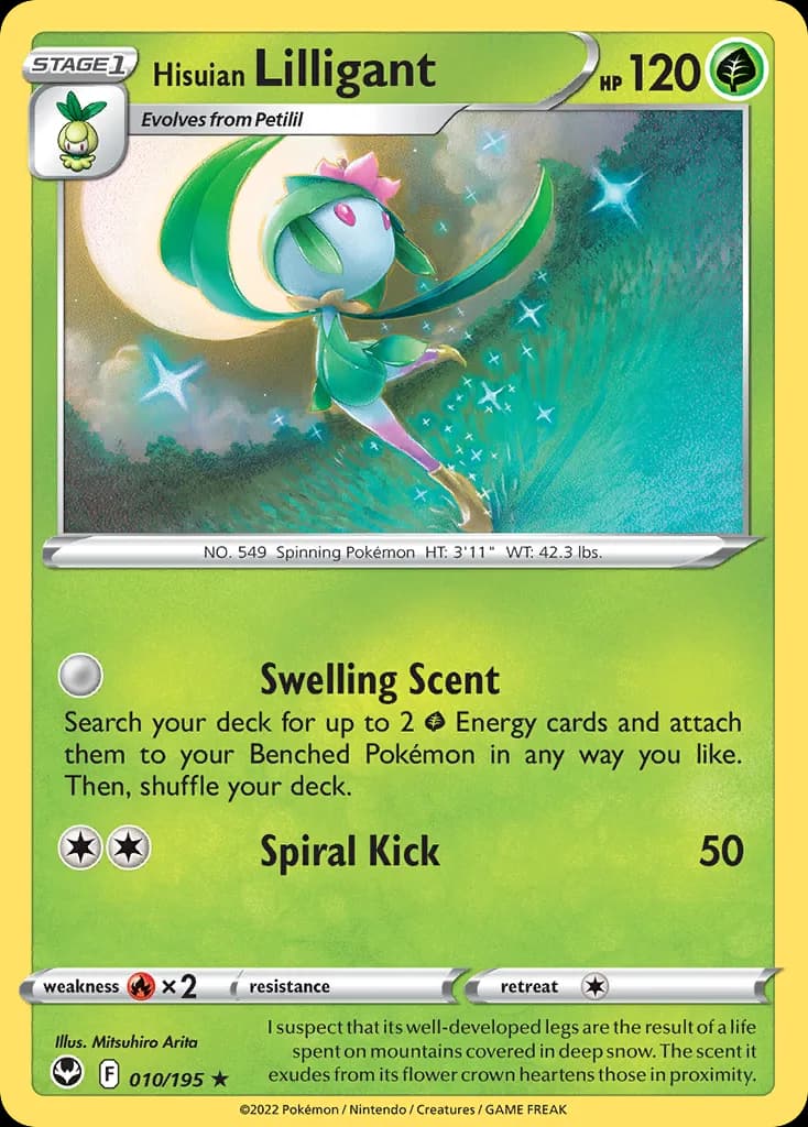 Silver Tempest Hisuian Lilligant card front, 10/195