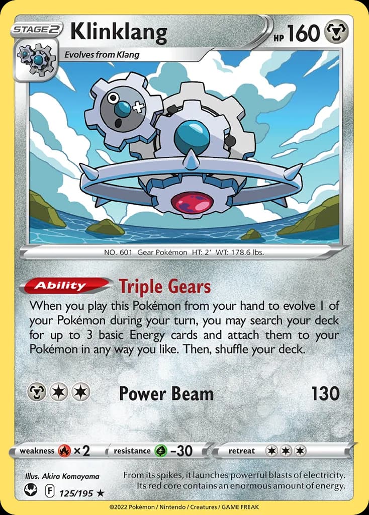 Silver Tempest Klinklang card front, 125/195