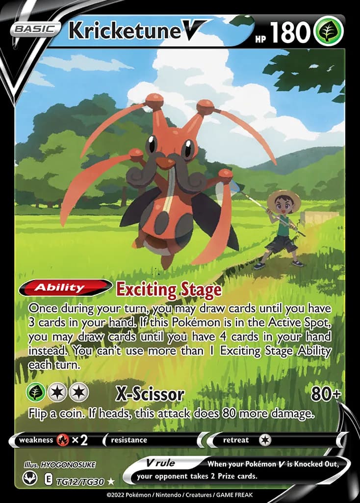 Silver Tempest Kricketune V card front, TG12/TG30