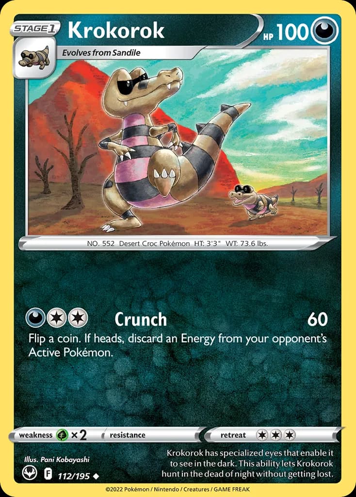 Silver Tempest Krokorok card front, 112/195