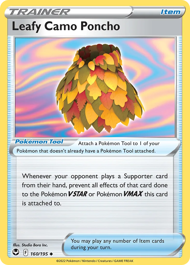 Silver Tempest Leafy Camo Poncho card front, 160/195