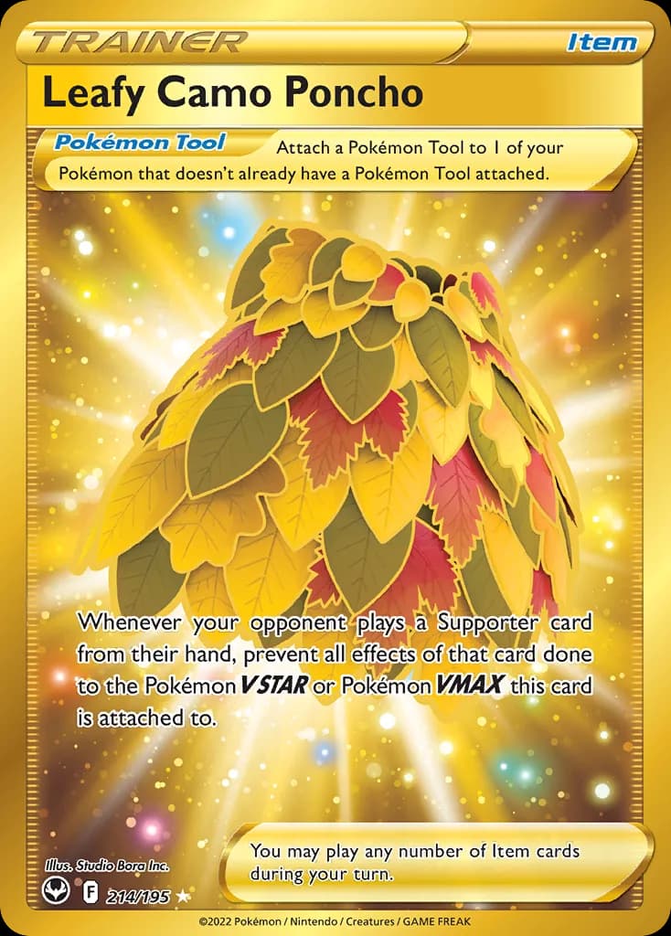 Silver Tempest Leafy Camo Poncho card front, 214/195