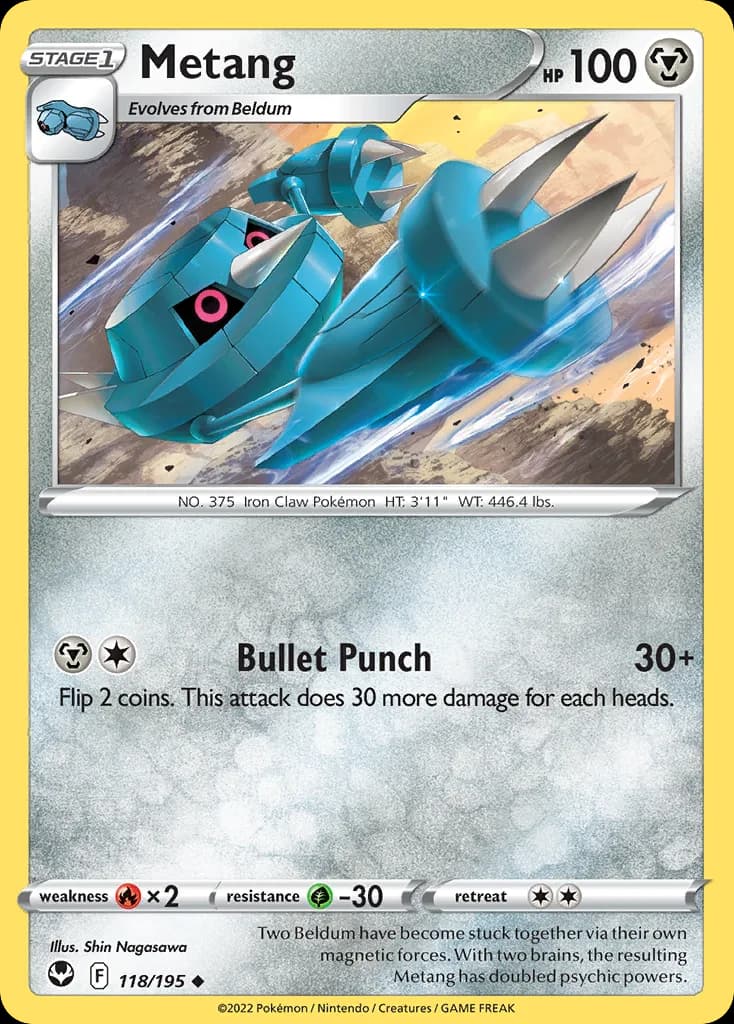 Silver Tempest Metang card front, 118/195