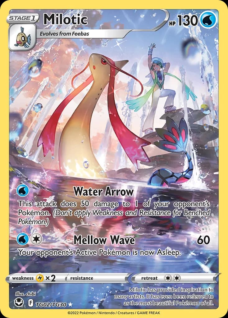 Milotic card front, Silver Tempest TG02/TG30
