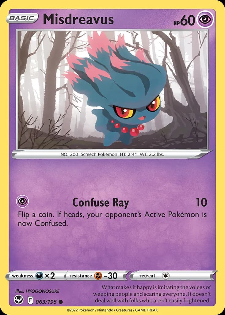 Silver Tempest Misdreavus card front, 63/195
