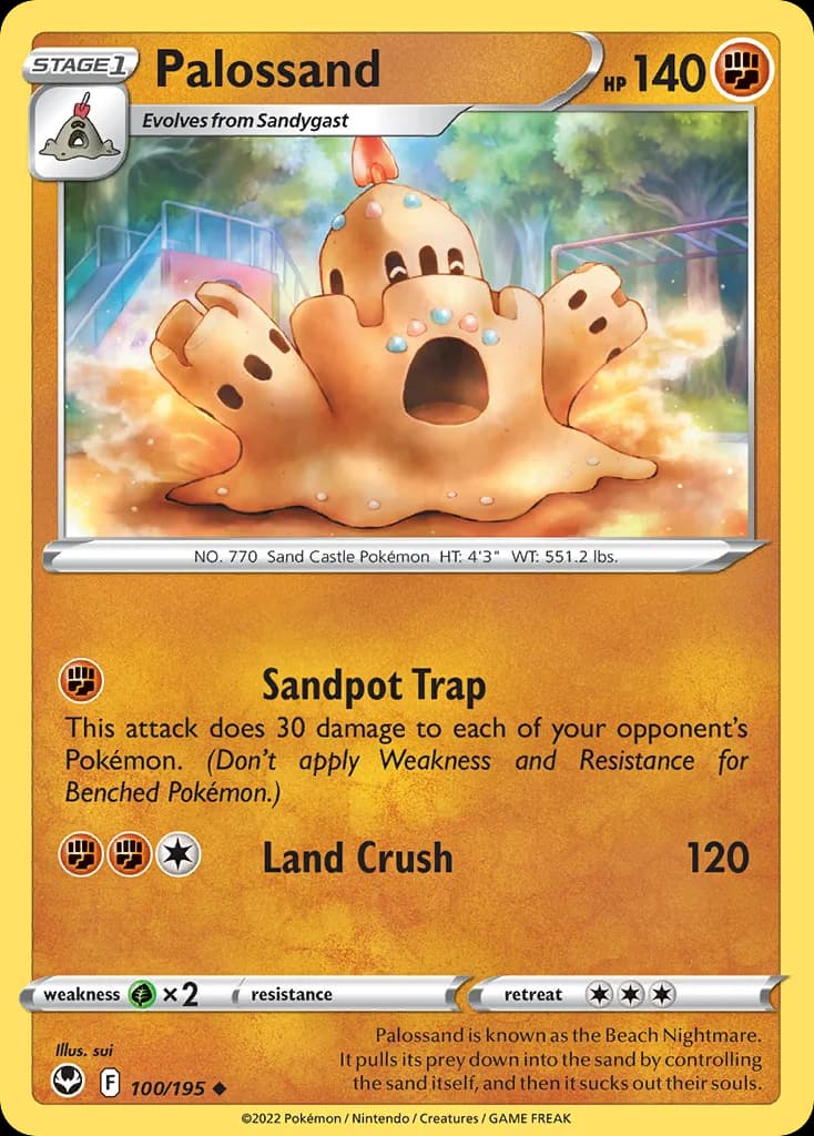 Silver Tempest Palossand card front, 100/195