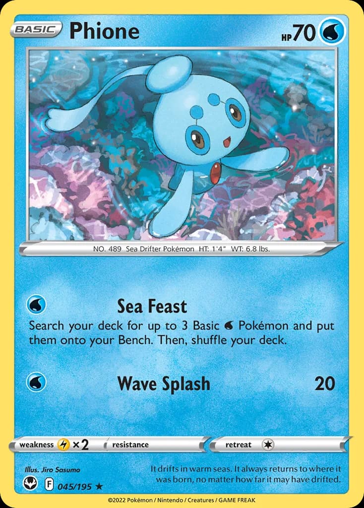 Silver Tempest Phione card front, 45/195