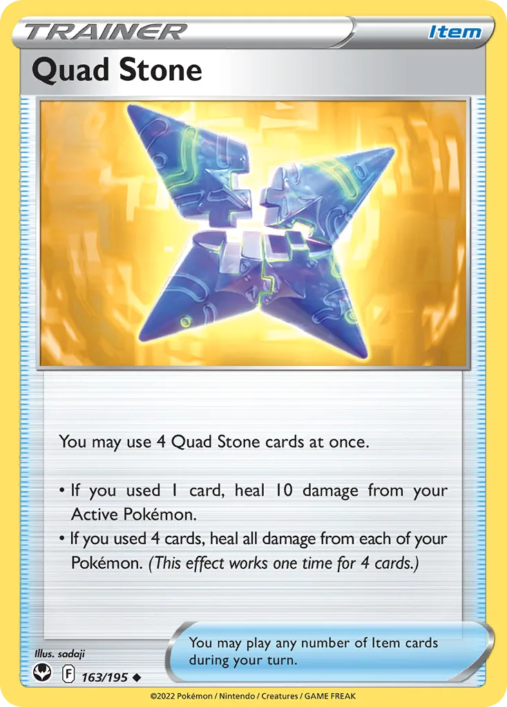 Silver Tempest Quad Stone card front, 163/195