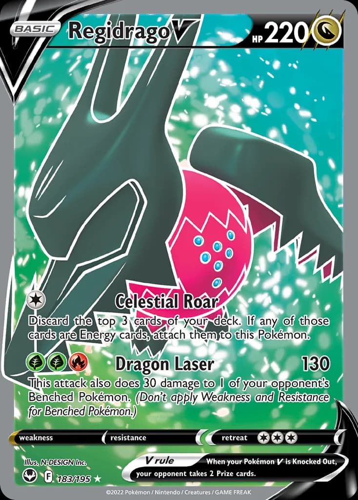 Silver Tempest Regidrago V card front, 183/195