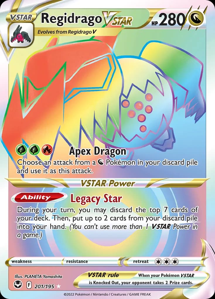 Silver Tempest Regidrago VSTAR card front, 201/195