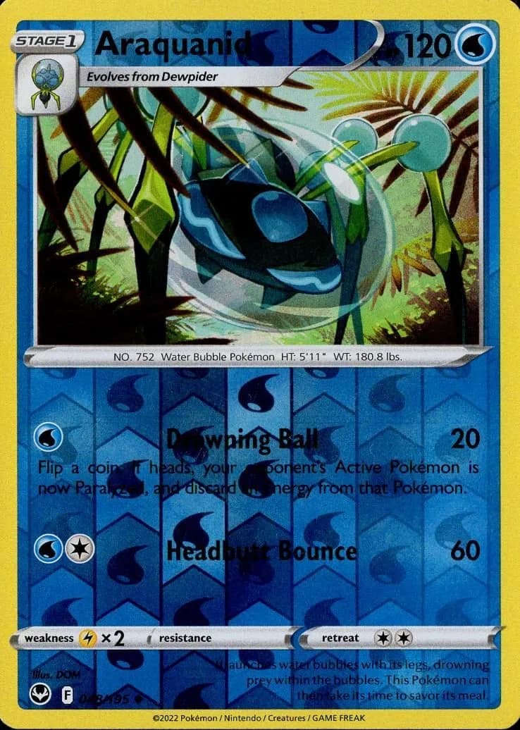 Araquanid reverse holo card front, Silver Tempest 48/195
