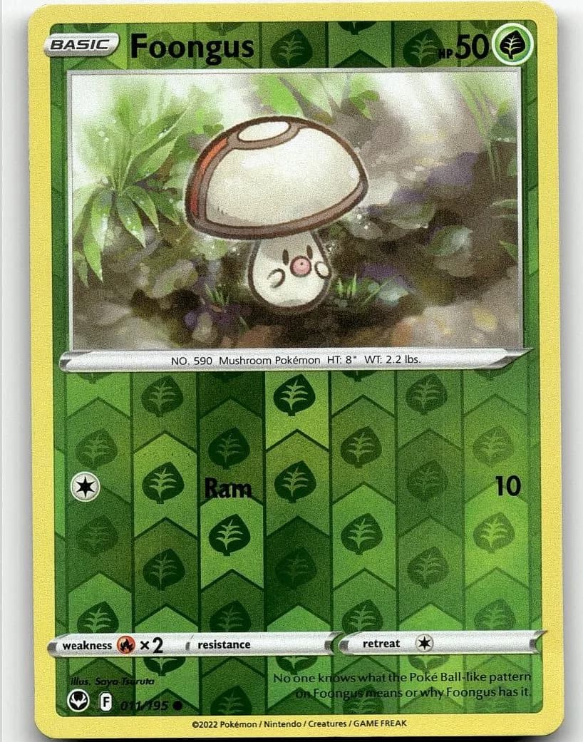 Foongus reverse holo card front, Silver Tempest 11/195