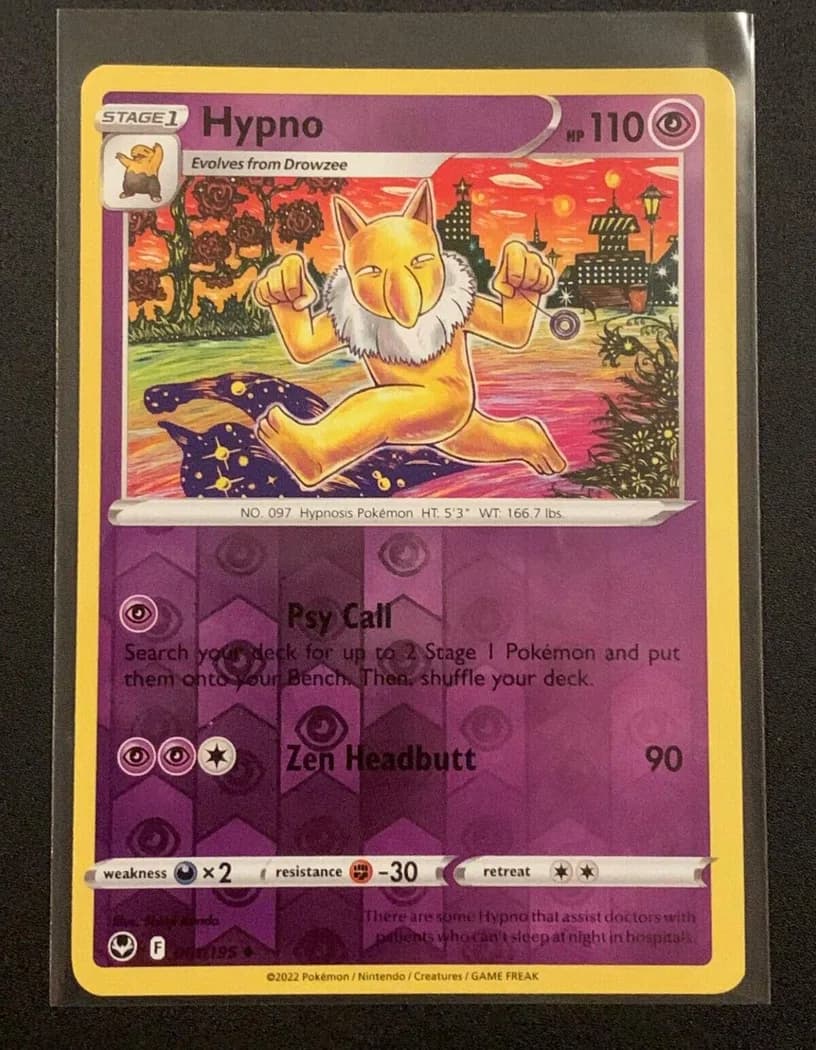 Hypno reverse holo card front, Silver Tempest 61/195