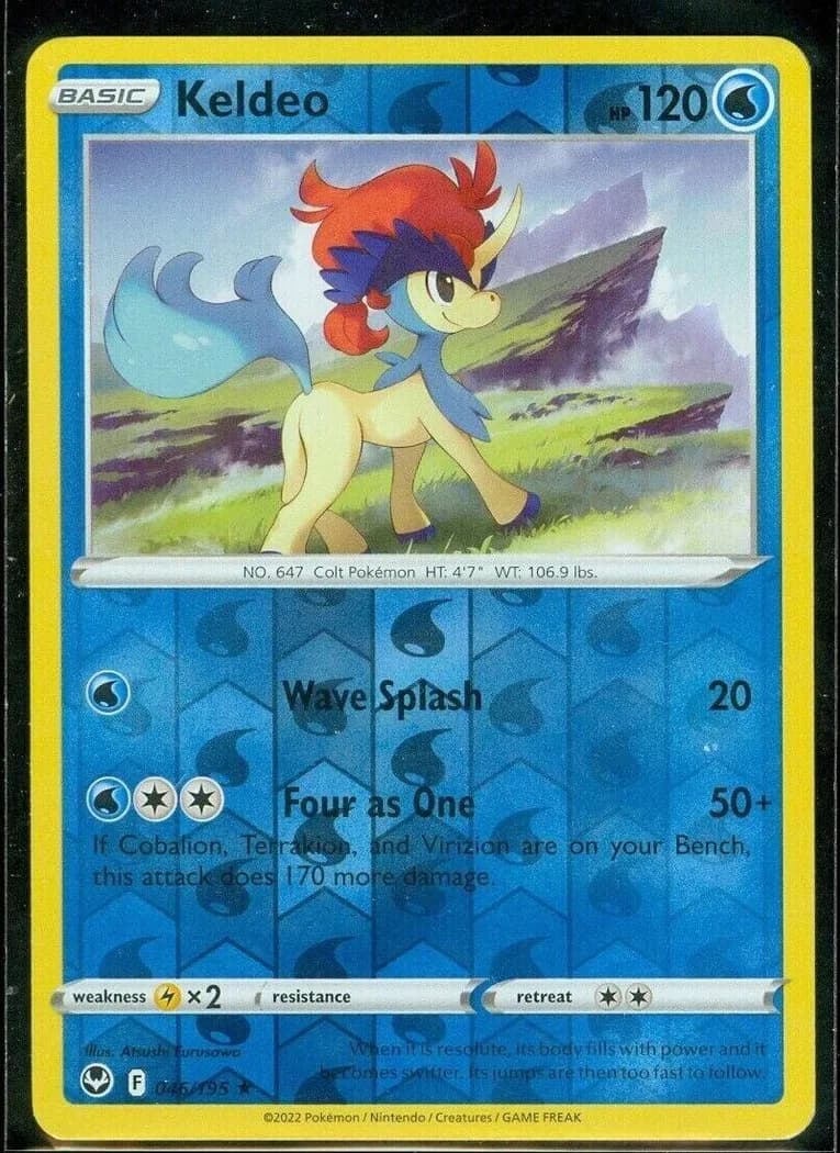 Keldeo reverse holo card front, Silver Tempest 46/195