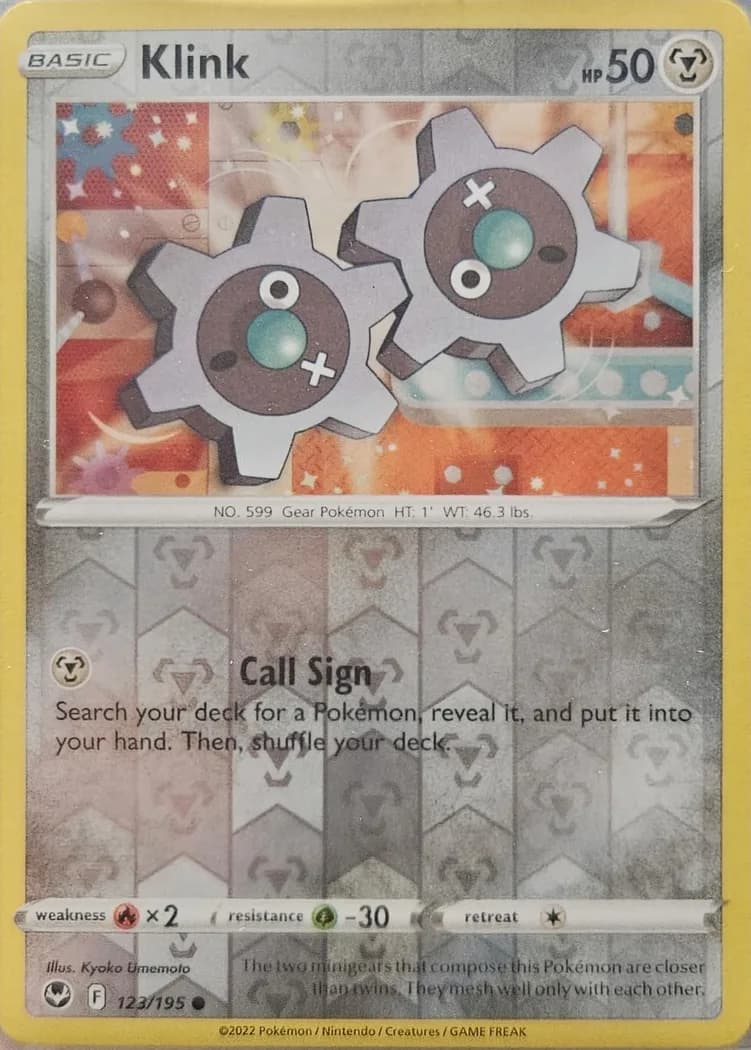 Klink reverse holo card front, Silver Tempest 123/195