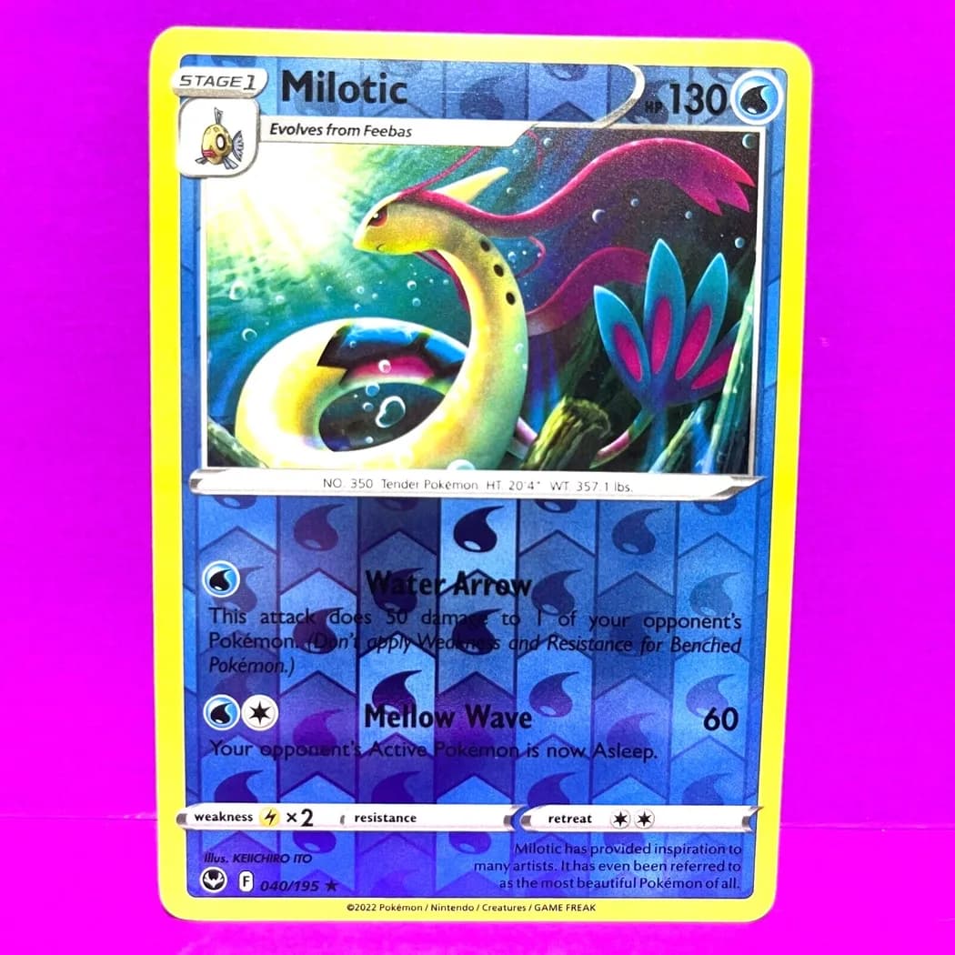 Milotic reverse holo card front, Silver Tempest 40/195