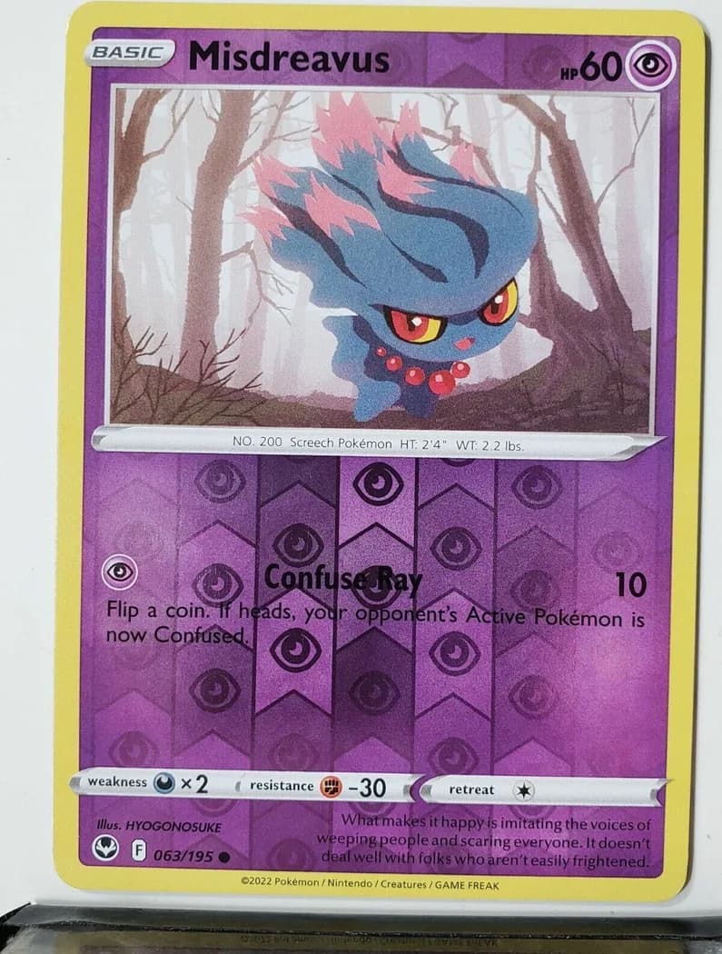 Misdreavus reverse holo card front, Silver Tempest 63/195