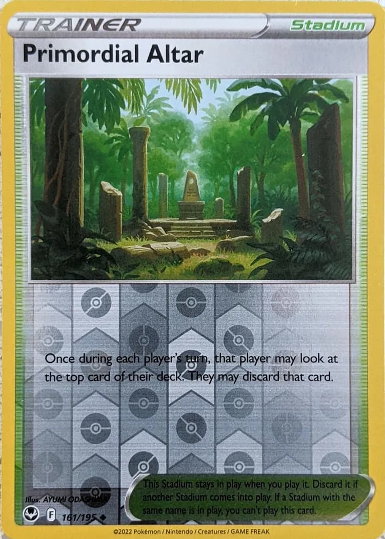 Primordial Altar reverse holo card front, Silver Tempest 161/195