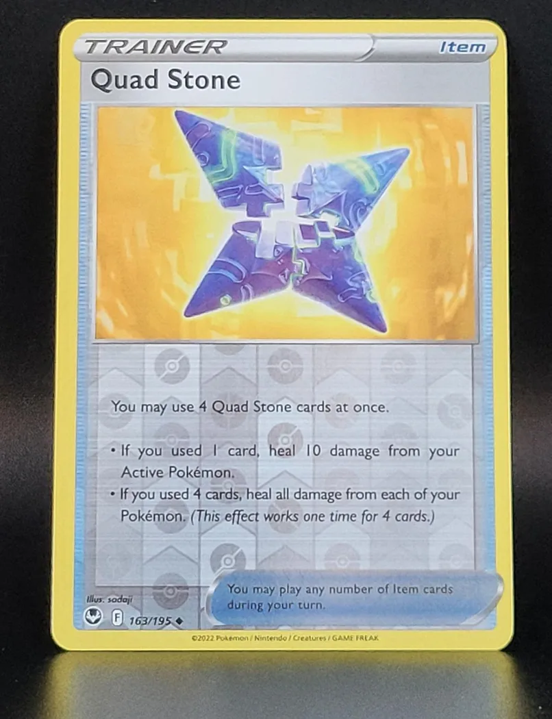 Quad Stone reverse holo card front, Silver Tempest 163/195