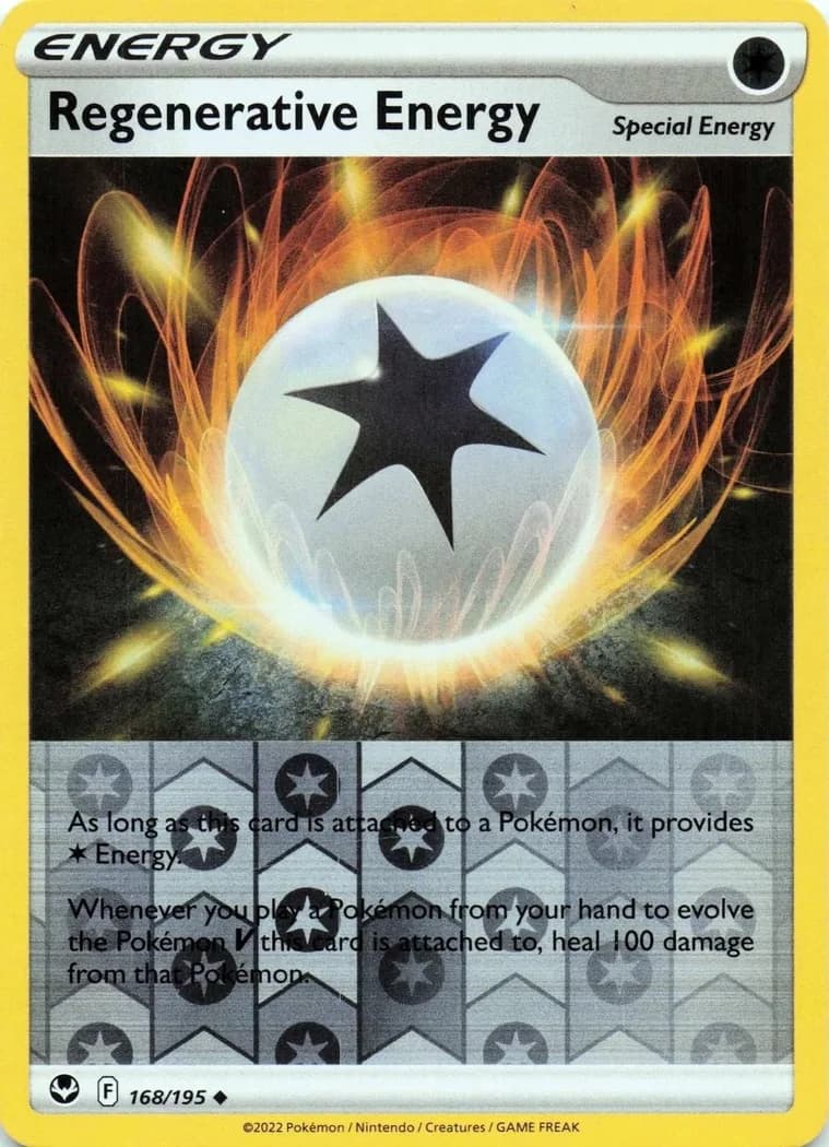 Regenerative Energy reverse holo card front, Silver Tempest 168/195