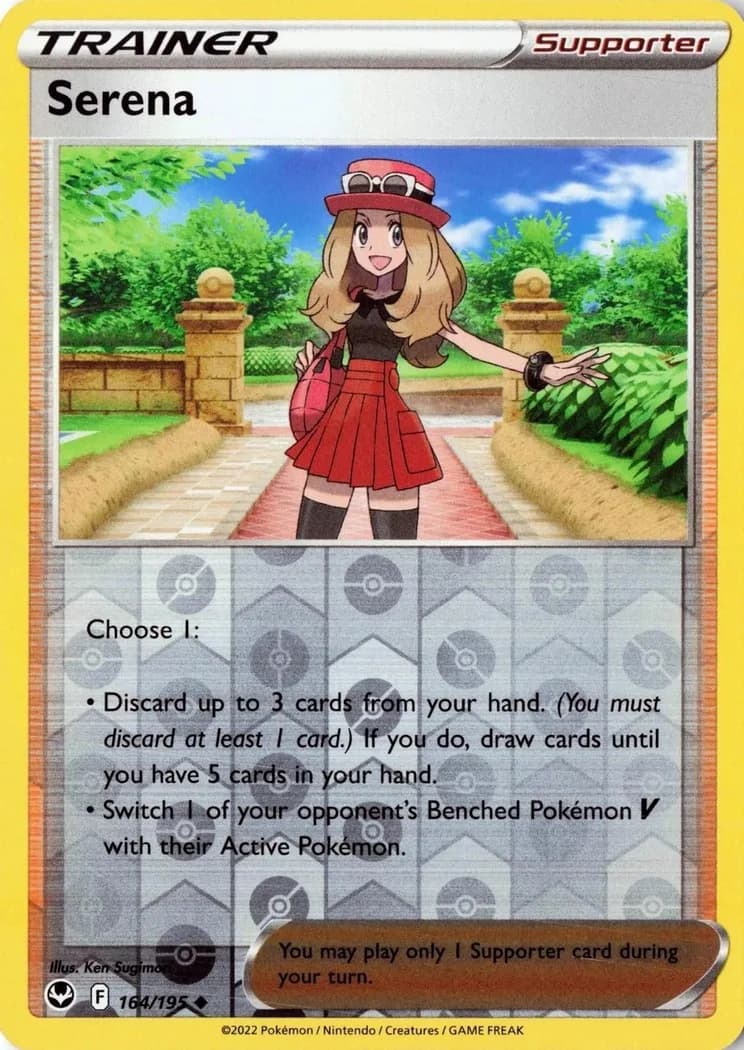 Serena reverse holo card front, Silver Tempest 164/195