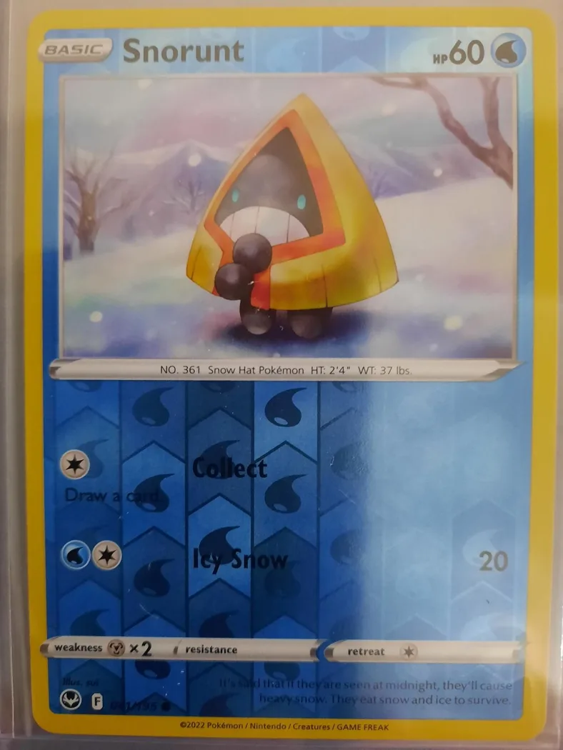 Snorunt reverse holo card front, Silver Tempest 41/195