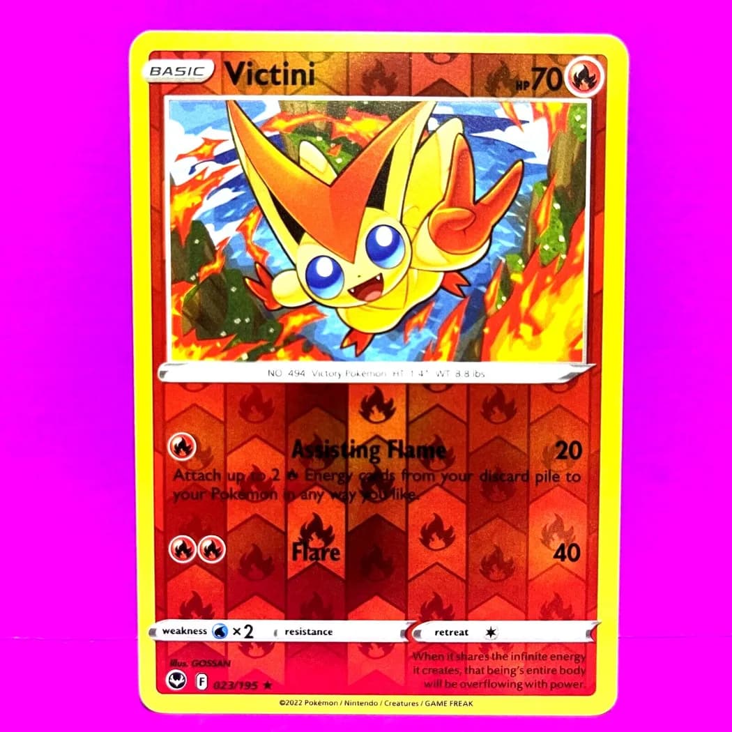 Victini reverse holo card front, Silver Tempest 23/195