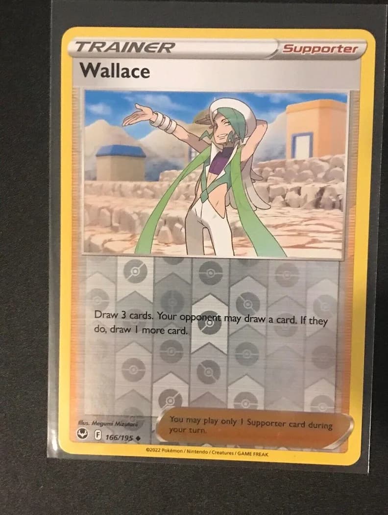 Wallace reverse holo card front, Silver Tempest 166/195