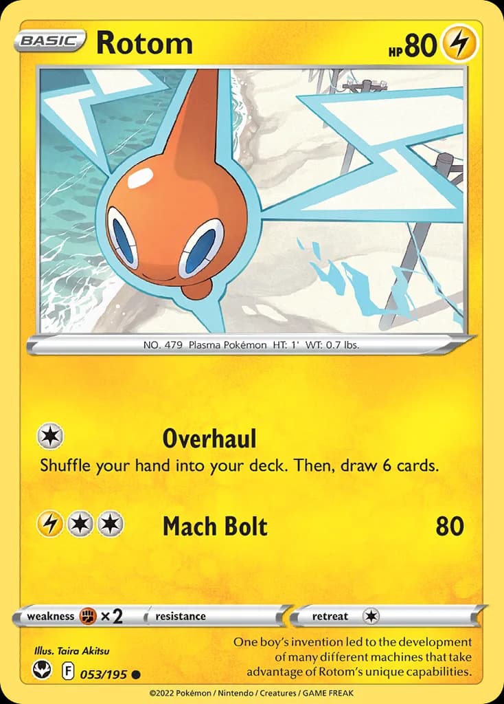 Rotom card front, Silver Tempest 53/195