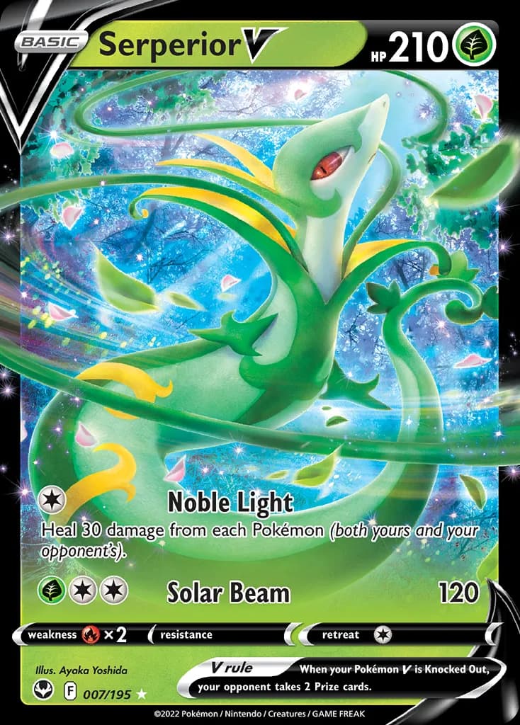 Serperior V card front, Silver Tempest 7/195