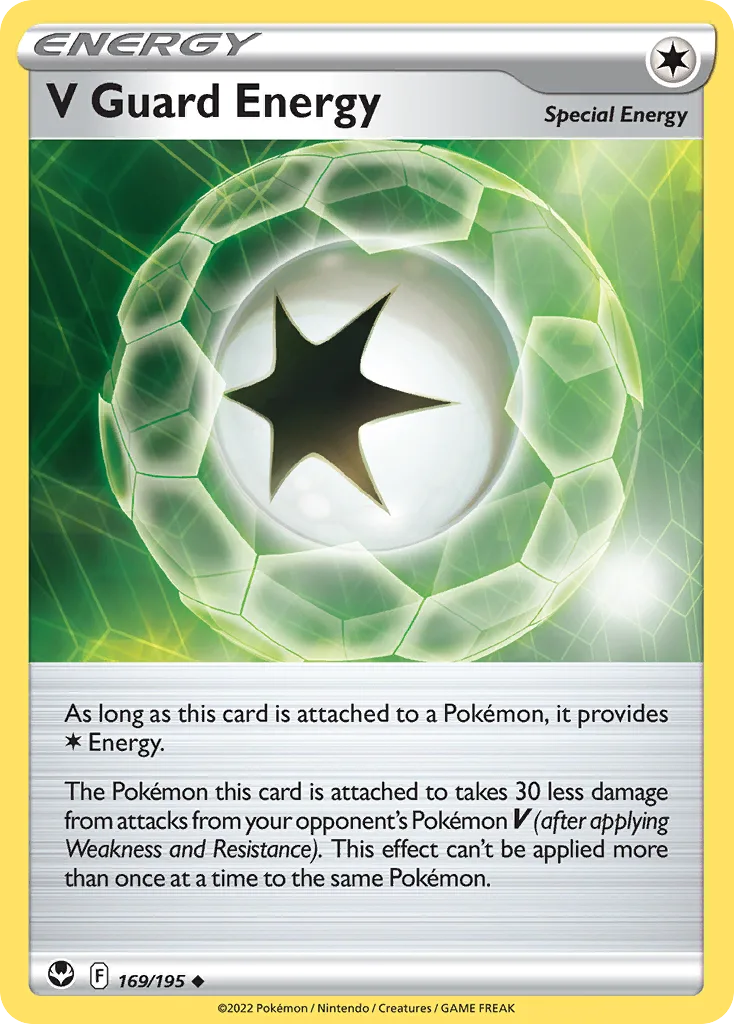 Silver Tempest V Guard Energy card front, 169/195