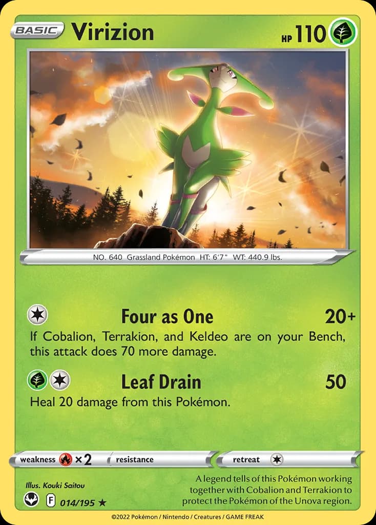 Silver Tempest Virizion card front, 14/195