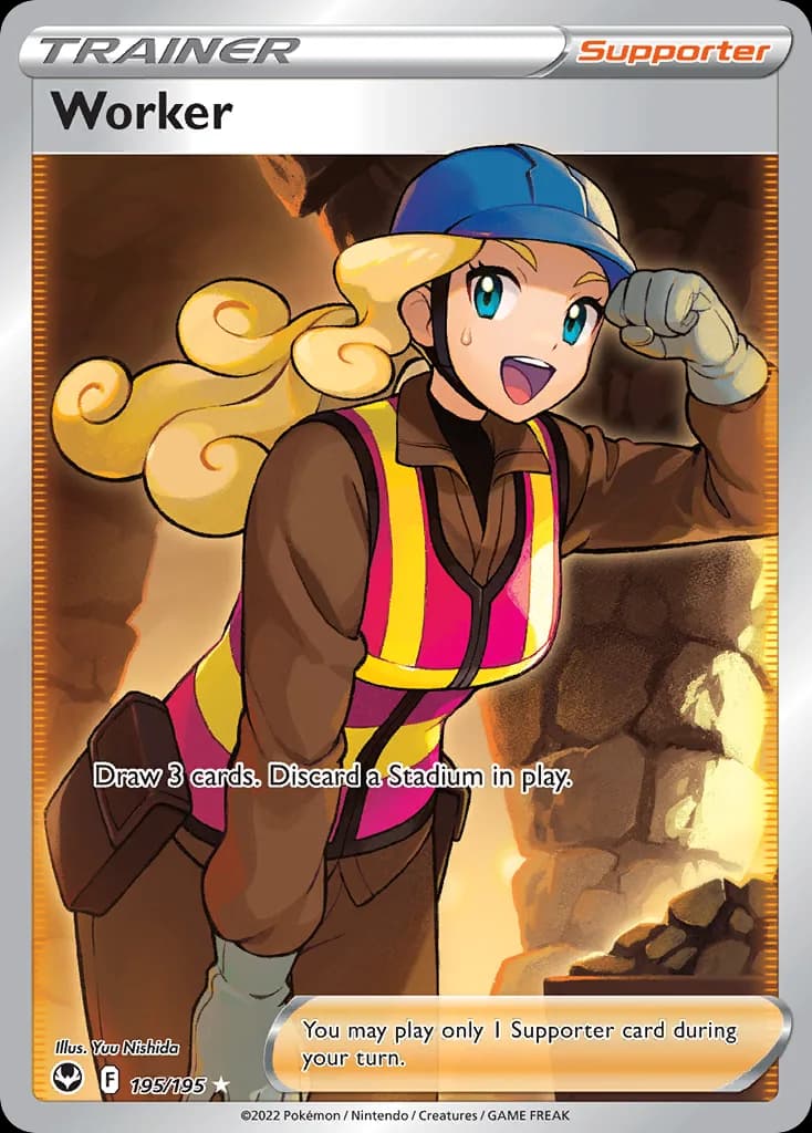 Silver Tempest Worker card front, 195/195