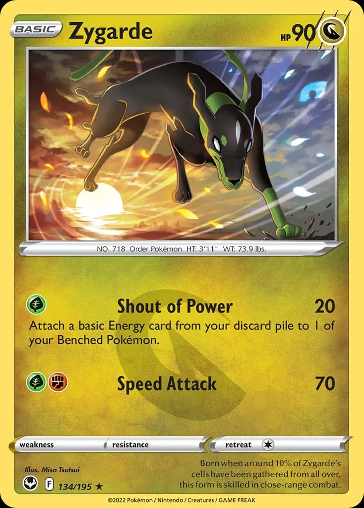 Silver Tempest Zygarde card front, 134/195