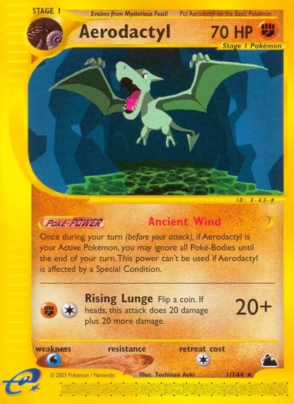Aerodactyl card front, Skyridge 1/144